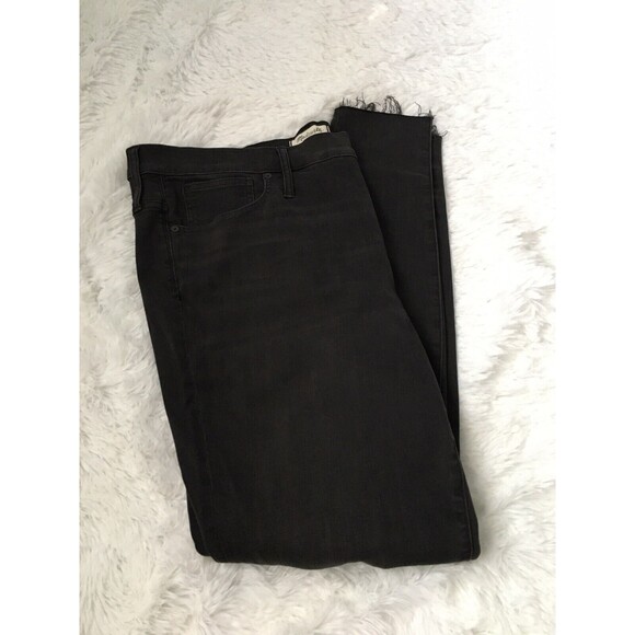 Madewell Jean Curvy 9" High Rise Skinny Black Size W36 Taller distressed #3 - Picture 8 of 12